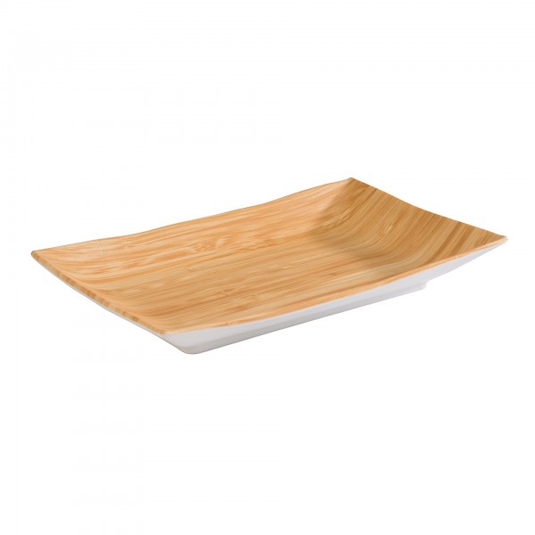 Tablett - Melamin - bambus / weiß - rechteckig - Serie Bamboo - 84806